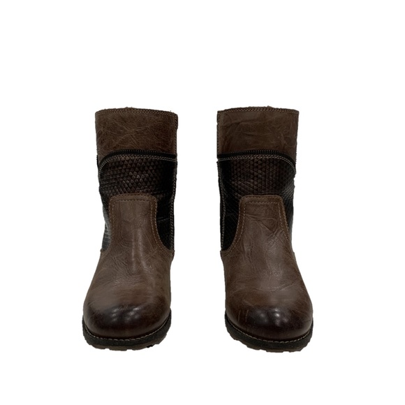 Brown Leather Cowboy Ankle Boots Size 39 - Picture 2 of 5